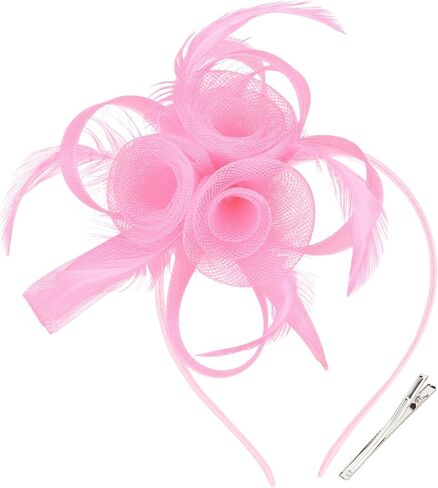 Fascinators Hats for Women, Fascinator Headband with Feather Women's Tea Party Hat Derby Hats for Women and Girls in Saudi Arabia