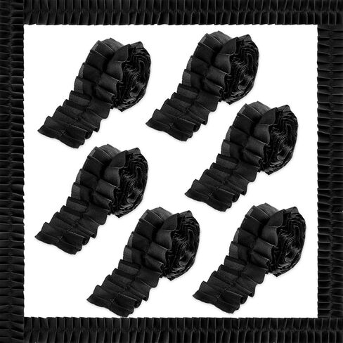 6 Rolls 40 Ft Ruffled Bulletin Board Borders Back to School Classroom Decor Fabric Trims DIY Border Crafts for Farmhouse Teacher Supplies First Day of School Party Decorations(Black) in Saudi Arabia