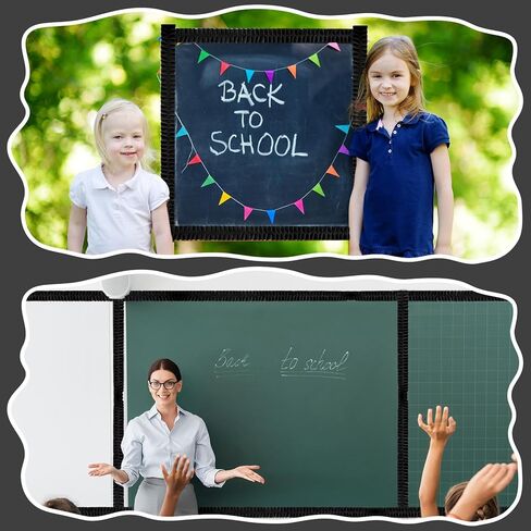 6 Rolls 40 Ft Ruffled Bulletin Board Borders Back to School Classroom Decor Fabric Trims DIY Border Crafts for Farmhouse Teacher Supplies First Day of School Party Decorations(Black) in Saudi Arabia