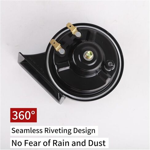 12V Black Snail Horn 120dB Waterproof Dual Tone Compatible with Car Motorcycle Truck Heavy Design 50,000 Cycles Life Tested in Saudi Arabia