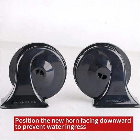 12V Black Snail Horn 120dB Waterproof Dual Tone Compatible with Car Motorcycle Truck Heavy Design 50,000 Cycles Life Tested in Saudi Arabia