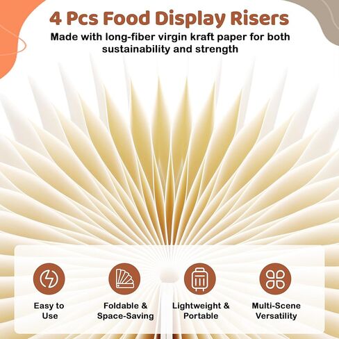 4 Pcs Buffet Risers Food Risers for Buffet Table Premium High-Density Cardboard Risers Display Stands Cake Stands Cylinder Stands for Party Pedestal Cake Stand Dessert Table Display Set Cupcake Stands in Saudi Arabia