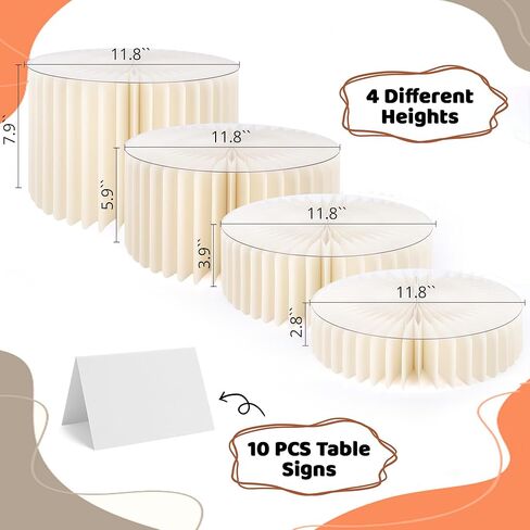 4 Pcs Buffet Risers Food Risers for Buffet Table Premium High-Density Cardboard Risers Display Stands Cake Stands Cylinder Stands for Party Pedestal Cake Stand Dessert Table Display Set Cupcake Stands in Saudi Arabia