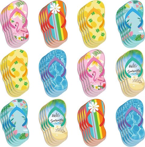 Flip Flop Sticky Notes Luau Party Favors Hawaiian Fun Note Pads الصيف تحت عنوان Flip Flop Note Pads Beach Notepad Self Stick ملون فليب فلوب دفاتر لاصقة مذكرة منصات للأطفال (شبشب، 24 حزمة) in Saudi Arabia
