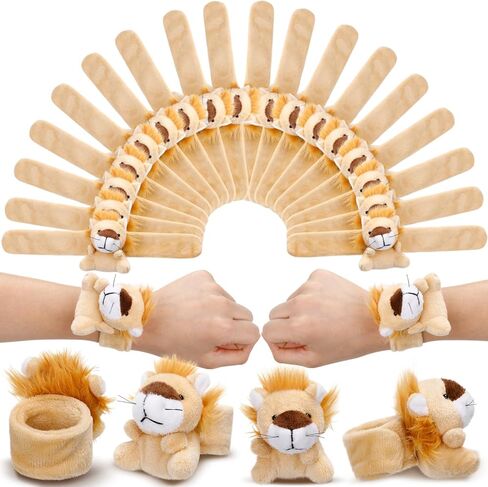 Vinsot 50 Pcs Tiger Stuffed Animal Slap Bracelets for Kids Plush Mini Plush Slap Bracelet Wrist Snap Band Toys Bulk for Themed Party Favors, Holiday Gifts, Classroom Rewards in Saudi Arabia