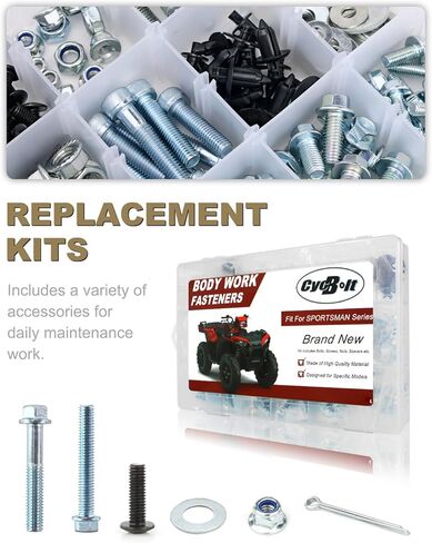 ATV 260 PCS Body Work Bolt Set Compatible with SPORTSMAN 110 300 450 570, Sportsman Touring / X2 500 1000 850, SPORTSMAN XP 1000 850 550, SPORTSMAN ACE 325 570 Body Screw Kits Fastener Set in Kuwait