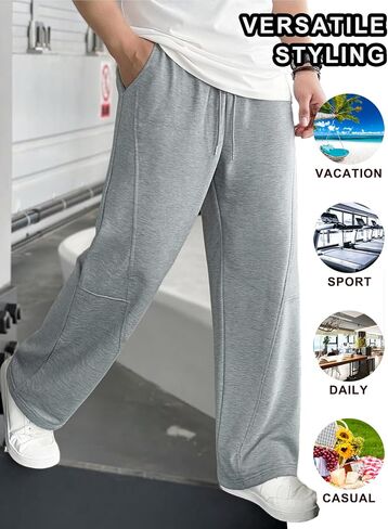 1 Pack Men's Casual Pants - Straight Leg Joggers, Lightweight Quick-Dry Travel & Sport Shorts, Streetwear in Saudi Arabia