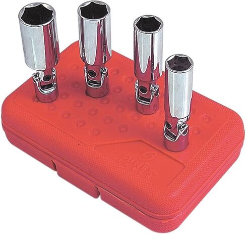 SUNEX TOOLS 8844 3/8-Inch Drive 13/16-Inch Universal Spark Plug Socket, Fully Polished, CR-V 9/16-Inch - 13/16-Inch, 4-Piece in Saudi Arabia