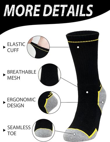 Hellomamma Mens Crew Long Socks: 10 Pairs Breathable Seamless Long Socks for Adult Daily Work and Practical Comfortable Gift in Saudi Arabia