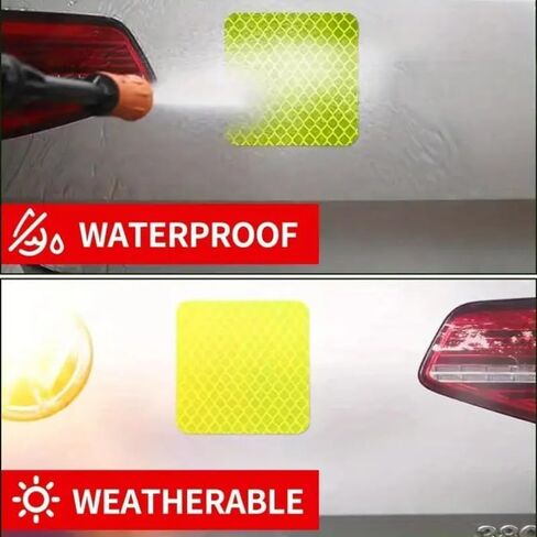 30-Pack Reflective Safety Stickers | Waterproof Fluorescent for Cars, Trucks, Bicycles & Motorcycles | Enhances Visibility | Strong Adhesive, Night Reflective (Fluorescent Multicolor 30PCS) in Saudi Arabia