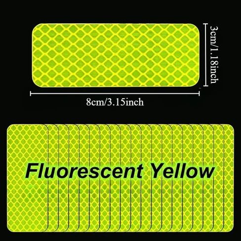 30-Pack Reflective Safety Stickers | Waterproof Fluorescent for Cars, Trucks, Bicycles & Motorcycles | Enhances Visibility | Strong Adhesive, Night Reflective (Fluorescent Multicolor 30PCS) in Saudi Arabia