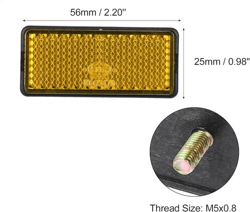 X AUTOHAUX 4pcs 56mm M5x0.8 Orange Plastic Universal Screw Mount Reflective Warning Reflector for Motorcycle Bike in Saudi Arabia