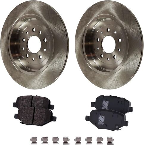 Replacement Rear Disc Rotors and Brake Pads Kit Compatible with Ford Explorer 2013 2.0L L4 (Rear 330mm, Standard Brakes) in Saudi Arabia