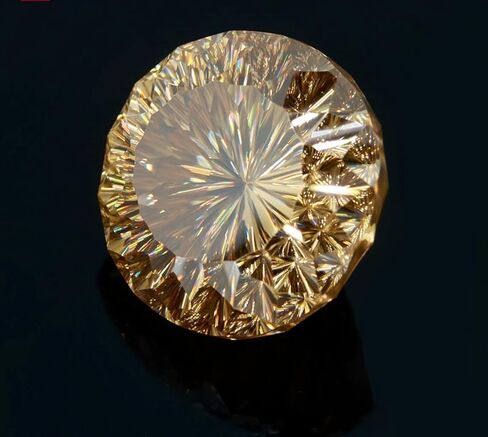Loose Moissanite 30 Carat, Champagne Color Diamond, VVS1 Clarity, Round Angel Cut Brilliant Gemstone for Making Engagement/Wedding/Ring/Jewelry/Pendant/Necklace Handmade in Saudi Arabia