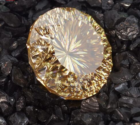 Loose Moissanite 30 Carat, Champagne Color Diamond, VVS1 Clarity, Round Angel Cut Brilliant Gemstone for Making Engagement/Wedding/Ring/Jewelry/Pendant/Necklace Handmade in Saudi Arabia
