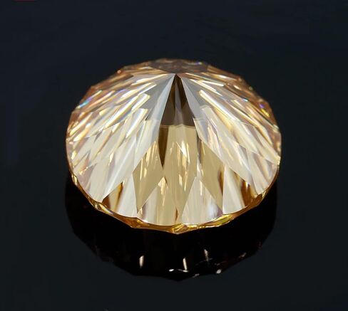 Loose Moissanite 30 Carat, Champagne Color Diamond, VVS1 Clarity, Round Angel Cut Brilliant Gemstone for Making Engagement/Wedding/Ring/Jewelry/Pendant/Necklace Handmade in Saudi Arabia