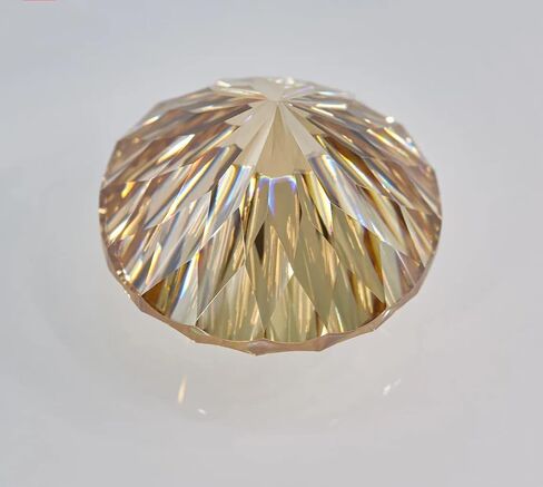 Loose Moissanite 30 Carat, Champagne Color Diamond, VVS1 Clarity, Round Angel Cut Brilliant Gemstone for Making Engagement/Wedding/Ring/Jewelry/Pendant/Necklace Handmade in Saudi Arabia