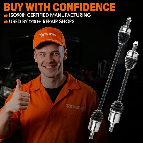66-4217 & 66-4218 CV Axle Shaft Assembly Front Left & Right Pair Compatible with Honda Accord 4 Cyl 2.4L Automatic 2003-2007, Replaces OEM# 44306-SDAA-01 & 44305-SDAA-00, 664217 & 664218 in Saudi Arabia