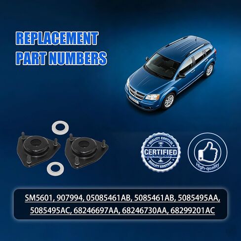 2PCS Front Suspension Strut Mount Kit Compatible with Dodge Caliber Jeep Compass Patriot Replace# 907994 SM5601 12935494 05085461AB in Kuwait