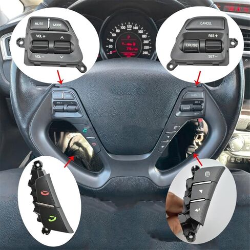 Steering Wheel Mounted Cruise Control Switch Butto/Fit for KIA CERATO K3 /K3S Ceed JD Rio 3 Multifunctional Steering Wheel Modification Button B in Saudi Arabia