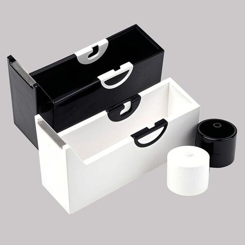 عبوتان من ملحقات مكتب موزع الأشرطة للمكتب، المنزل، المدرسة، سجل القصاصات، التغليف، التغليف، قاطع شريط المكياج (أبيض وأسود) (أبيض وأسود) in Kuwait