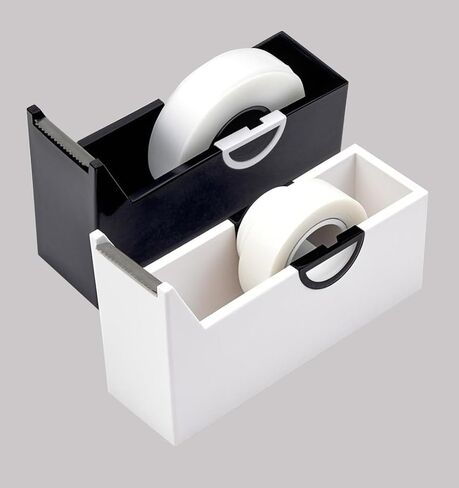 عبوتان من ملحقات مكتب موزع الأشرطة للمكتب، المنزل، المدرسة، سجل القصاصات، التغليف، التغليف، قاطع شريط المكياج (أبيض وأسود) (أبيض وأسود) in Kuwait