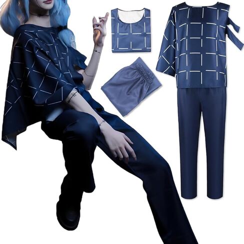 Blue Cosplay Costume Outfit Full Set Halloween Uniform Suit in Saudi Arabia