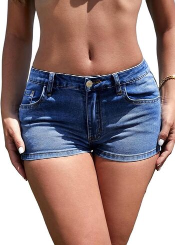 Remidoo Women's Low Rise Jean Shorts Summer Casual Denim Shorts in Saudi Arabia