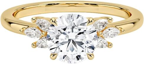 1-3 قيراط مويسانيتي خاتم الخطوبة عديم اللون VVS1 10K 14K 18K الذهب الصلب و 925 الفضة الاسترليني ورقة نمط مويسانيتي خاتم الخطوبة هدية عيد الميلاد للنساء in Kuwait