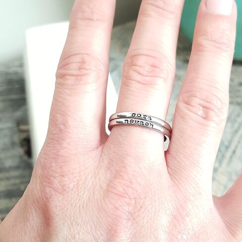 Stacking Name Ring Tiny 2mm Hand Stamped Hypoallergenic Stainless Steel Personalized in Saudi Arabia