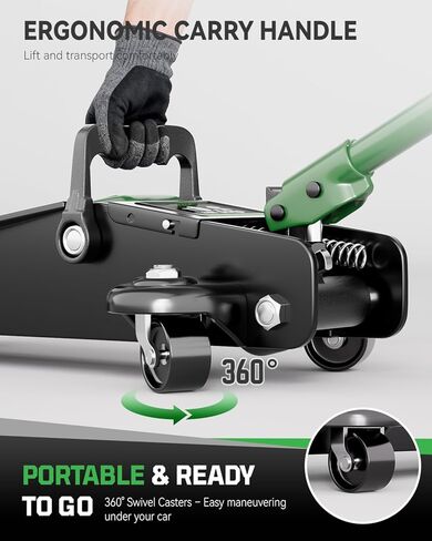 رافعة أرضية منخفضة 2 طن - نطاق رفع 4.9-11.8 بوصة لسيارات السيدان والسيارات الرياضية، رافعة سيارة هيدروليكية شديدة التحمل، سعة 4000 رطل مع وسادة مضادة للانزلاق وحقيبة حمل in Kuwait