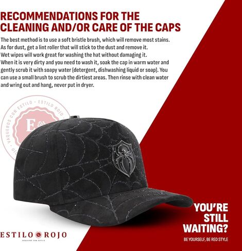 FT154 Spider - Hats - Gorra - Original - Sombrero - Snapback - Adjustable Fit - Embossed Cotton Design - Spider Emblem – Black in Saudi Arabia
