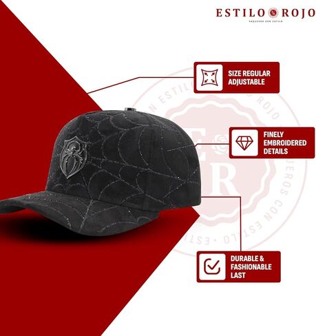 FT154 Spider - Hats - Gorra - Original - Sombrero - Snapback - Adjustable Fit - Embossed Cotton Design - Spider Emblem – Black in Saudi Arabia