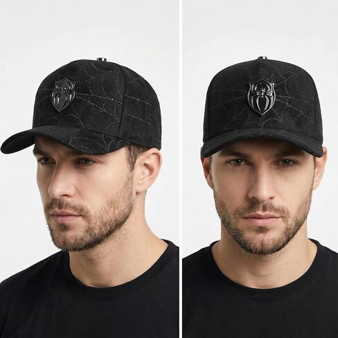 FT154 Spider - Hats - Gorra - Original - Sombrero - Snapback - Adjustable Fit - Embossed Cotton Design - Spider Emblem – Black in Saudi Arabia
