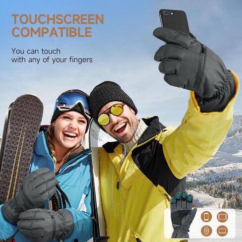 Braventure Winter Gloves Beanie Set: Men Women Warm Waterproof Touchscreen Ski Glove & Thermal Knit Hat for Skiing Running in Saudi Arabia