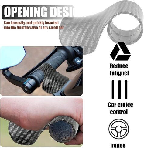 2 PCS Motorcycle Cruise Control, Throttle Mounted Motorcycle Cruise Assist Handrest Wrist Hand Control Grips Accelerator Assist Universal for Most Motorcycles, Scooters (Carbon Fiber Black) in Saudi Arabia