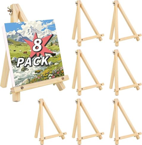 16 Pack 9 Inch Easel for Painting, Wooden Easel Stand for Sign Table Top Small Art Easel for Artists and Students in Saudi Arabia
