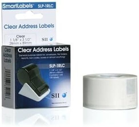 Genuine SLP-1RLC Clear Address Labels for use in Seiko SLP240, SLP-240 Smart Label Printers in Saudi Arabia