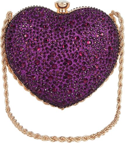 حقيبة سهرة لطيفة على شكل قلب من Hoce حقيبة يد صغيرة بحجر الراين لحفلات الزفاف وحفلات الزفاف للنساء in Kuwait