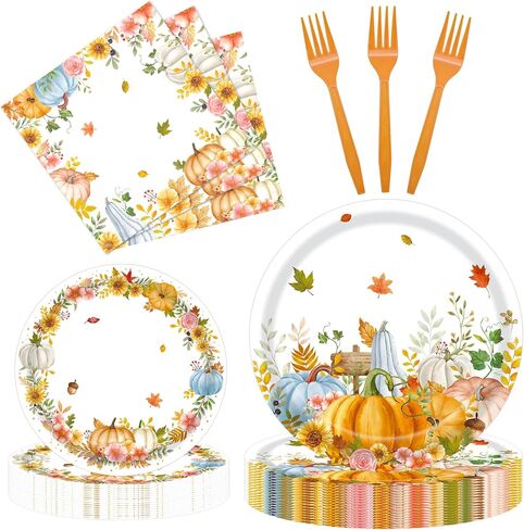 96 قطعة من أطباق ومناديل حفلات رأس السنة السعيدة، والمدن الملونة والألعاب النارية وأدوات مائدة للاستعمال مرة واحدة مع أطباق ورقية ومناديل وشوك لديكورات حفلات رأس السنة الجديدة 2026 - تكفي 24 شخصًا in Kuwait