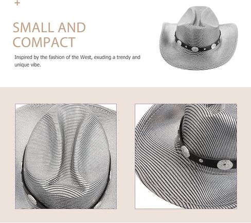 GALPADA Shiny Silver Western Cowgirl Hat Unisex Solid Wide Brim Decorative Hat for Outdoor Travel Party and Cosplay Accessories in Saudi Arabia