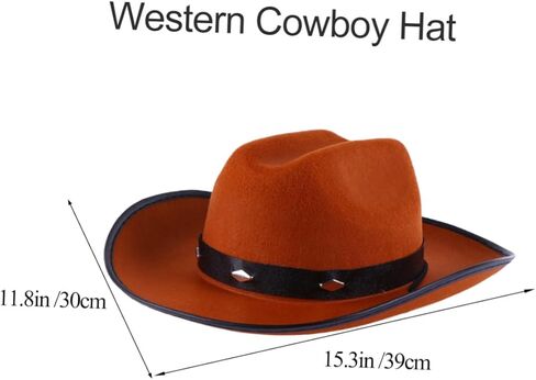 Ciieeo Western Cowboy Hat Adult Non-Woven Fabric Five Nail Decoration Khaki L Size 58-60cm Casual Party Hat for Men Women in Kuwait