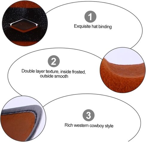 Ciieeo Western Cowboy Hat Adult Non-Woven Fabric Five Nail Decoration Khaki L Size 58-60cm Casual Party Hat for Men Women in Kuwait