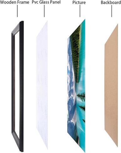 14x31 Picture Frame Black Solid Wood Panoramic Photo Frame 14x31 inch Painting Frame Poster Frame(S23B1431) in Saudi Arabia