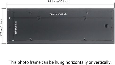 9x34 Panoramic Photo Frame Black Solid Wood Picture Frame Painting Frame 9x34 inch Poster Frame (S23B934) in Saudi Arabia