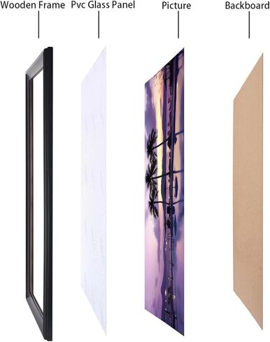 9x34 Panoramic Photo Frame Black Solid Wood Picture Frame Painting Frame 9x34 inch Poster Frame (S23B934) in Saudi Arabia