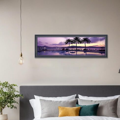 9x34 Panoramic Photo Frame Black Solid Wood Picture Frame Painting Frame 9x34 inch Poster Frame (S23B934) in Saudi Arabia