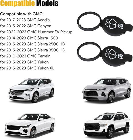 2PCS Washer Fluid Cap Windshield Wiper Washer Fluid Reservoir Tank Bottle Cap Fit for GMC Chevrolet Cadillac Buick Replace# 12767700, 13227300 in Kuwait