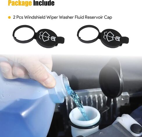 2PCS Washer Fluid Cap Windshield Wiper Washer Fluid Reservoir Tank Bottle Cap Fit for GMC Chevrolet Cadillac Buick Replace# 12767700, 13227300 in Kuwait