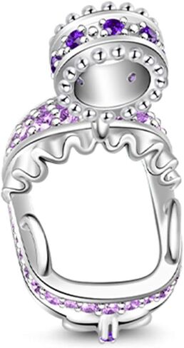 GNOCE Custom Photo Charm Personalized Photo Charm 925 Sterling Silver Pendant for Bracelets Necklaces (Cradle Purple) in Saudi Arabia